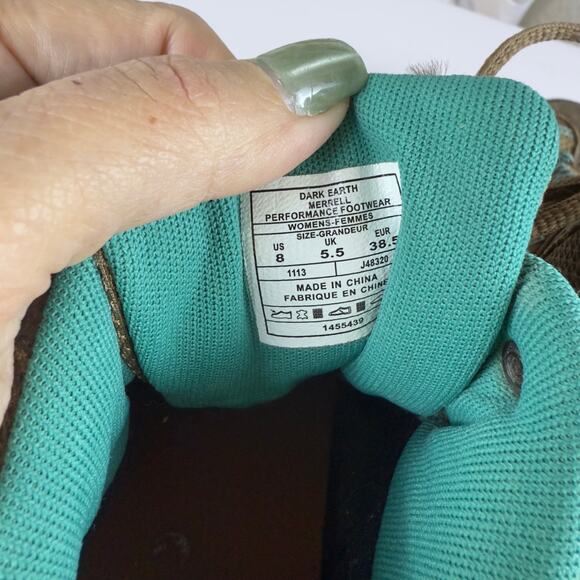 Merrell Dark Earth water proof hiking boots, shoes, women's sz, 8 S4114 - Picture 10 of 10